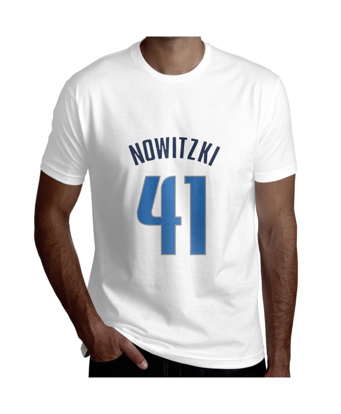 Nowitzki Nba Men's Short Sleeve T-Shirt Dirk Nowitzki Logo White