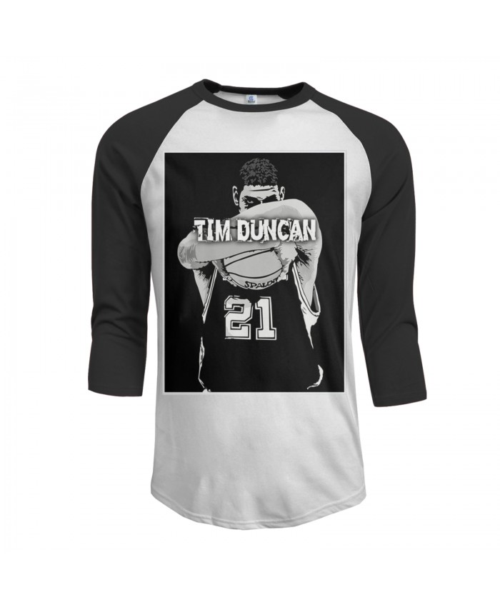 Odu Basketball Men's Raglan Sleeves Baseball T-Shirts Tim Duncan Black