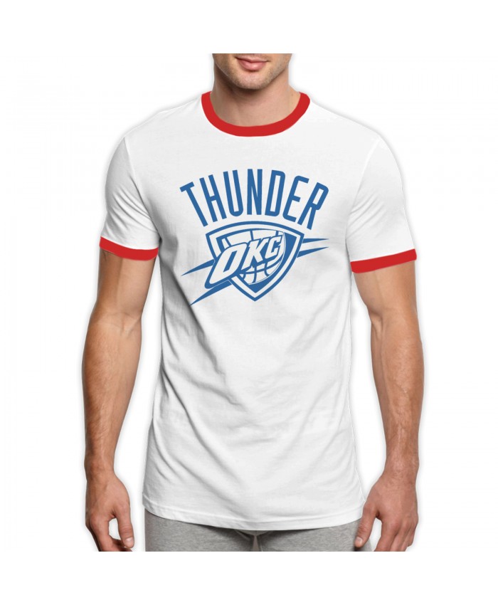 Okc Thunder Earned Jersey 2021 Men's Ringer T-Shirt Oklahoma City Thunder OKC Red
