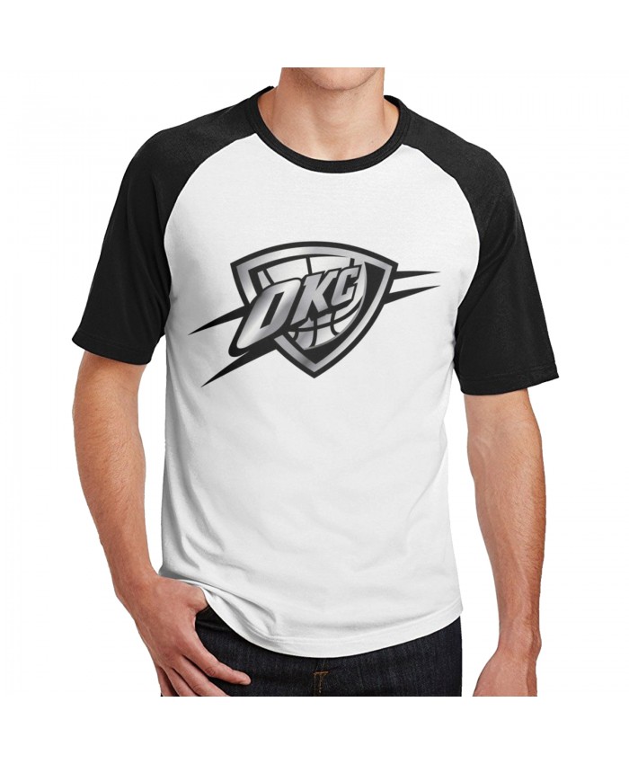 Okc Timberwolves Men's Short Sleeve Baseball T-Shirts Oklahoma City Thunder OKC Black