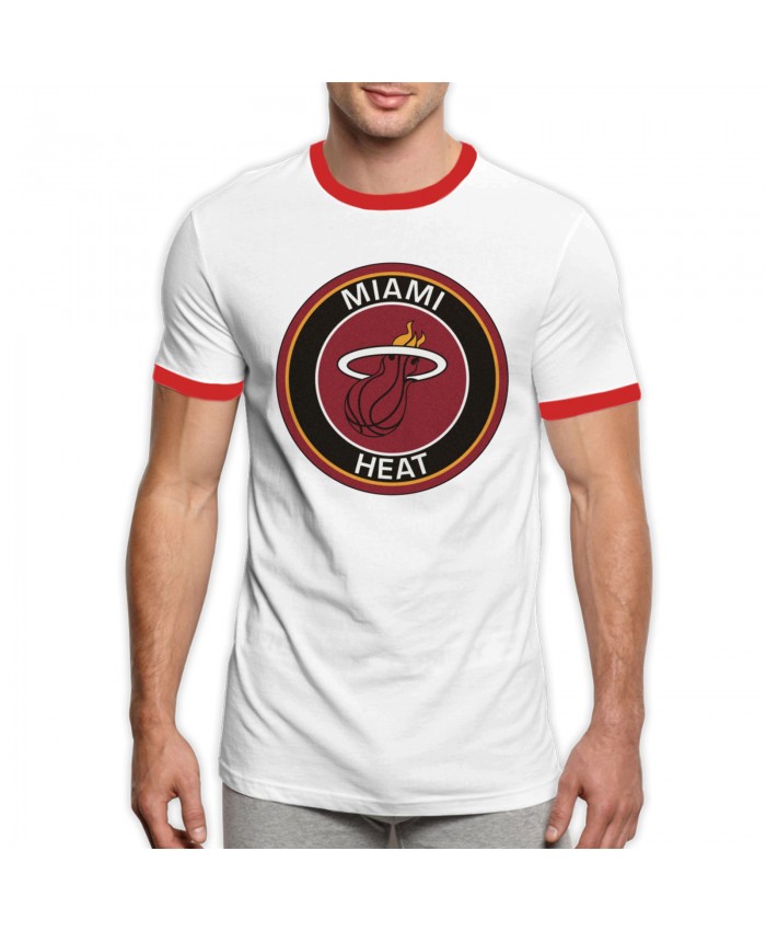 Orlando Magic Basketball Team Men's Ringer T-Shirt Miami Heat MIA Red