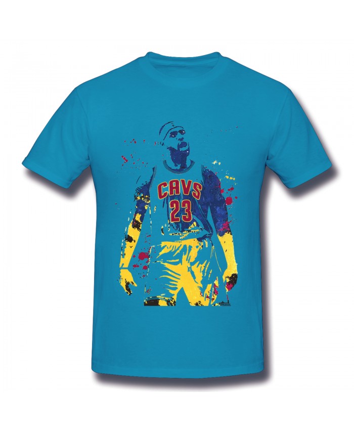 Pacers News Men's Basic Short Sleeve T-Shirt LeBron James King James Cleveland Cavaliers Spider Baby Blue