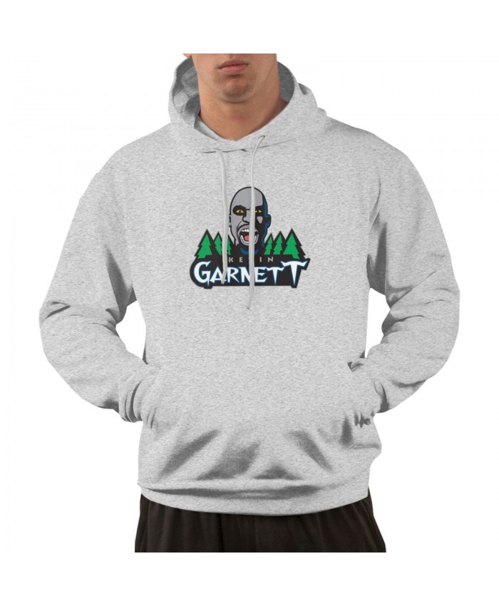Paul Pierce Kevin Garnett Nets Men's hoodie Kevin Garnett Logo Gray