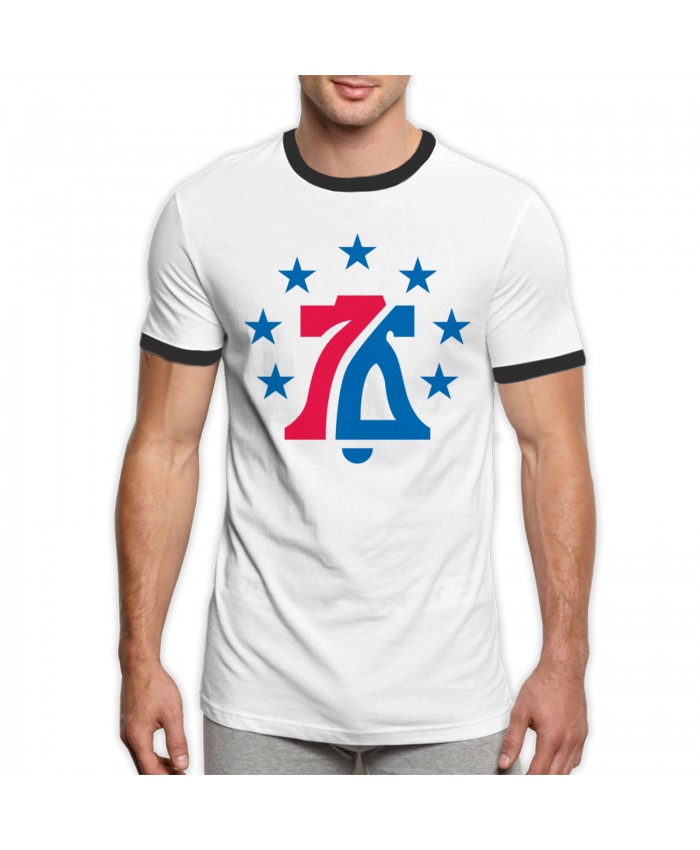 Philadelphia 76Ers City Jersey 2021 Men's Ringer T-Shirt Philadelphia 76ers PHI Black