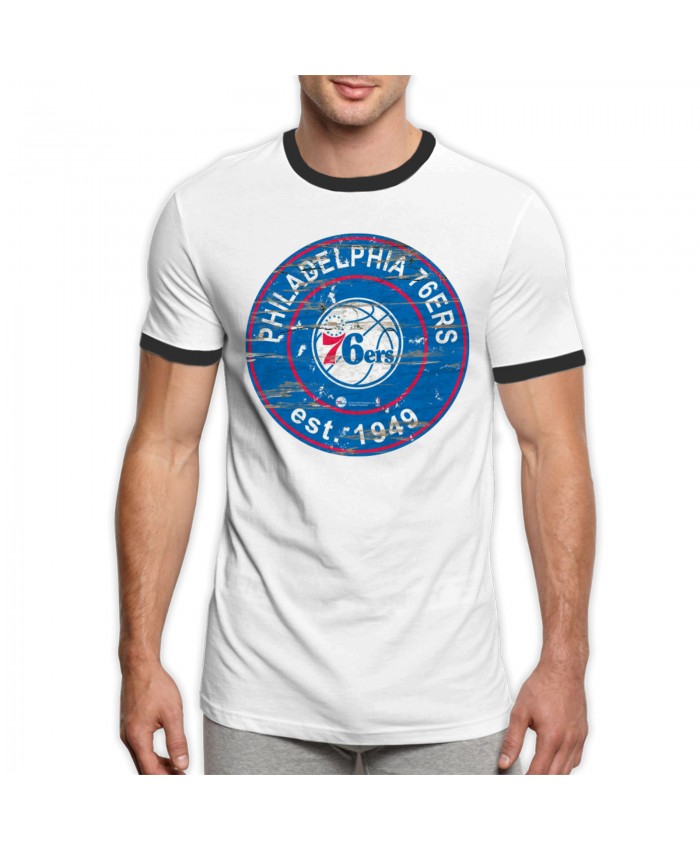 Philadelphia 76Ers Flashscore Men's Ringer T-Shirt Philadelphia 76ers PHI Black