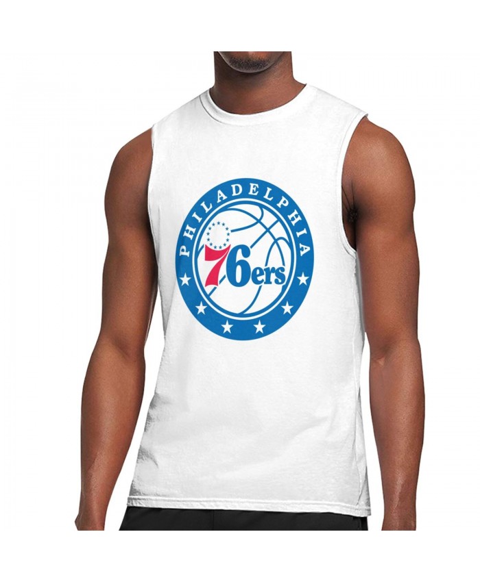 Philadelphia 76Ers Iverson Men's Sleeveless T-Shirt Philadelphia 76ers PHI White