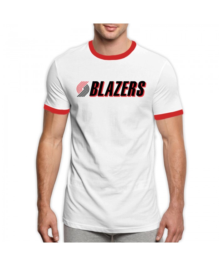 Portland Blazers 2000 Men's Ringer T-Shirt Portland Trail Blazers POR Red