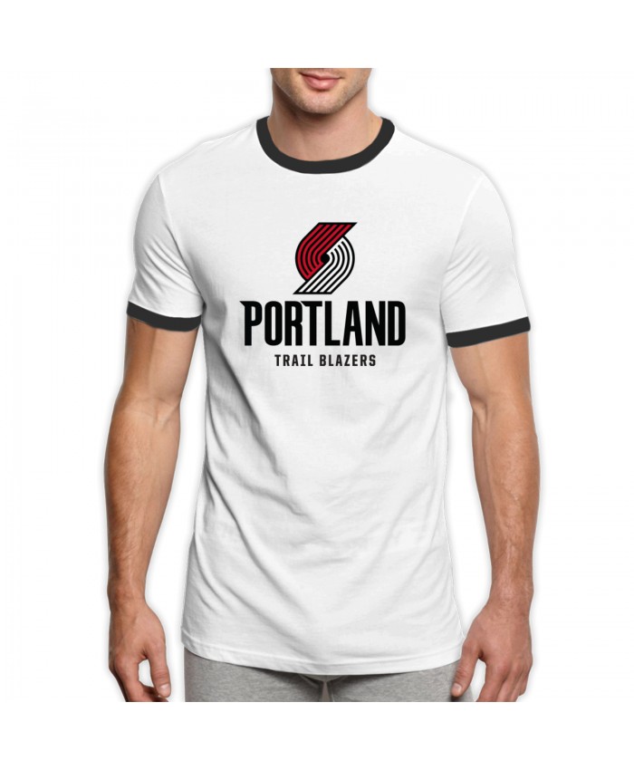 Portland Carmelo Men's Ringer T-Shirt Portland Trail Blazers POR Black