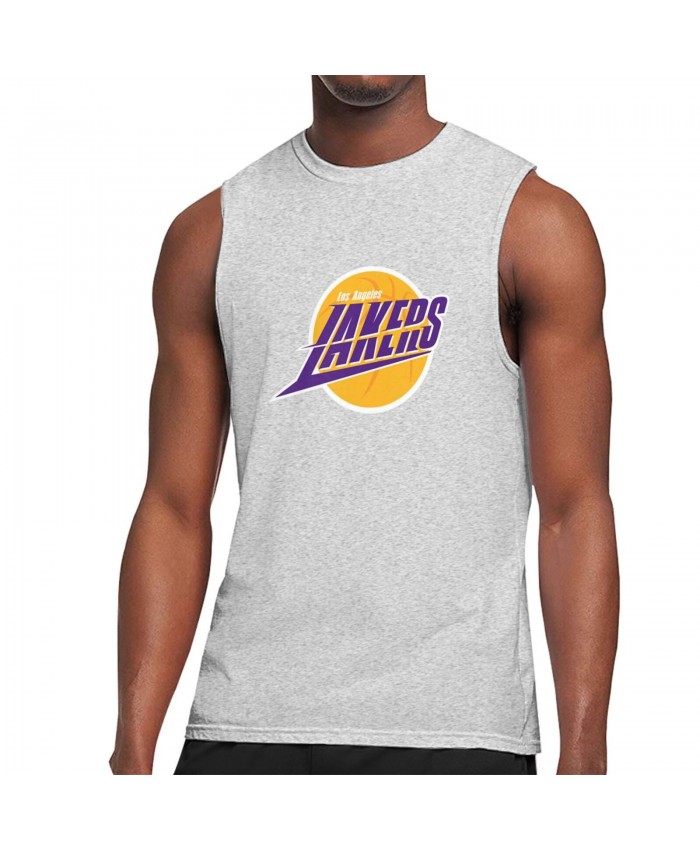 Raptors Basketball Men's Sleeveless T-Shirt Los Angeles Lakers LAL Gray