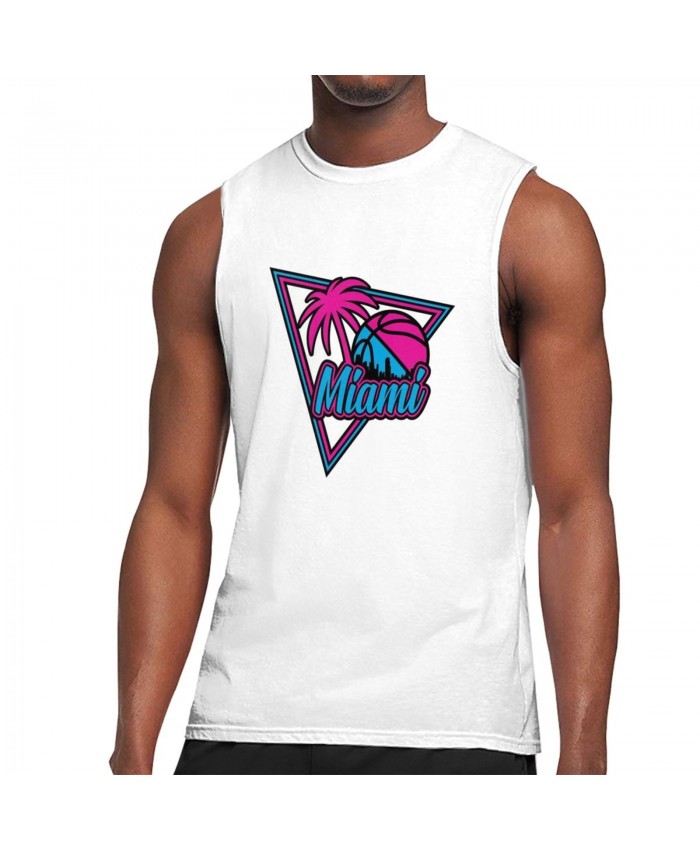 Raptors Miami Men's Sleeveless T-Shirt Miami City Basketball White