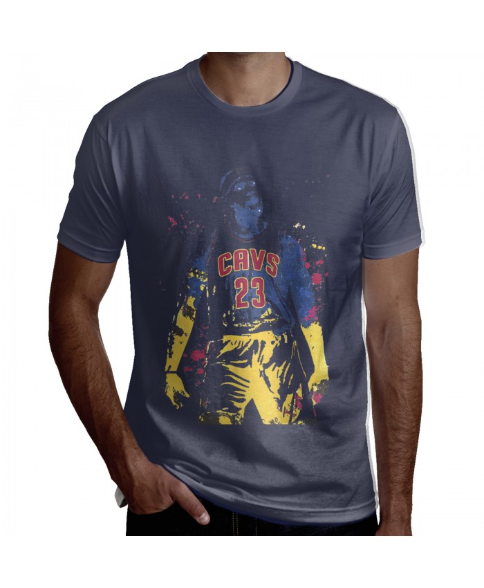 Raul Neto Men's Short Sleeve T-Shirt LeBron James King James Cleveland Cavaliers Navy