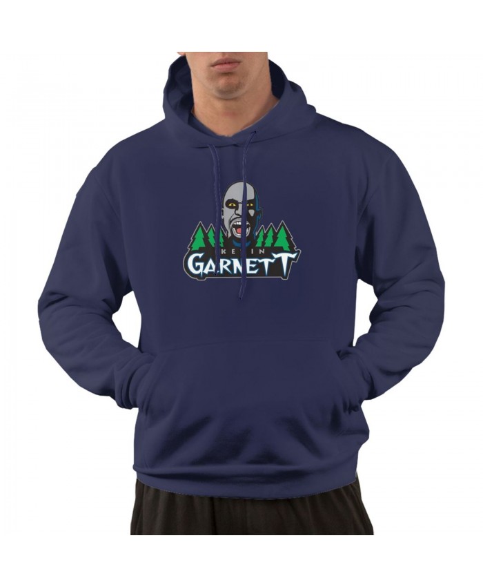 Ray Allen And Kevin Garnett Men's hoodie Kevin Garnett Logo Navy