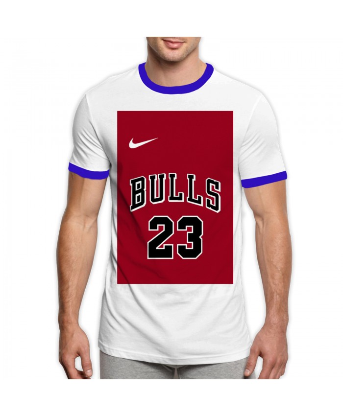 Rider Basketball Men's Ringer T-Shirt Bulls 23 Blue