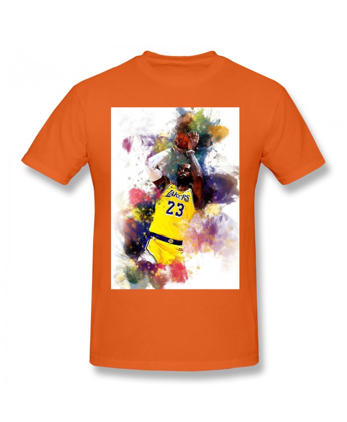 Rj Barrett Stats Men's Basic Short Sleeve T-Shirt Lebron James LA Lakers Nba Player Orange