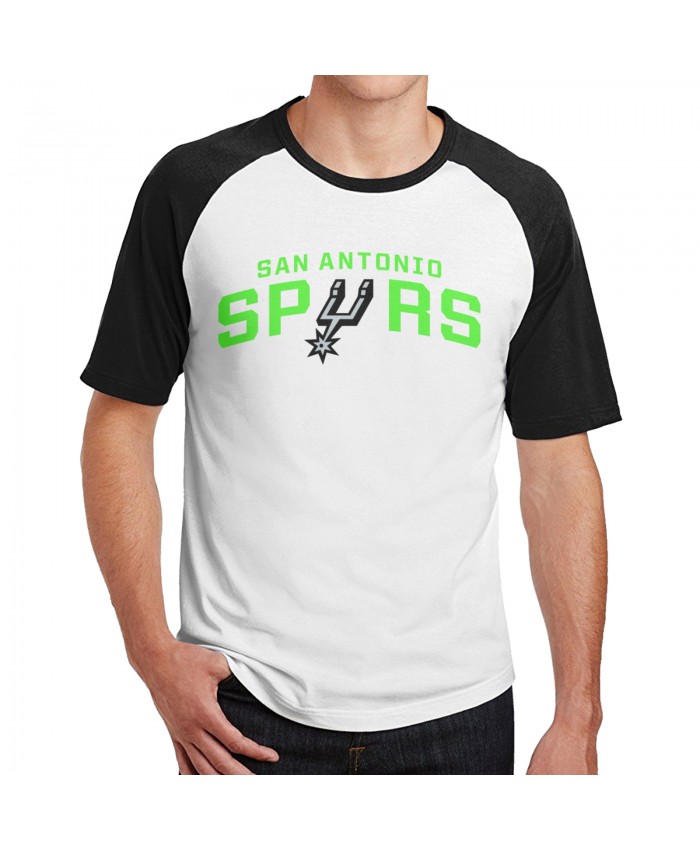 San Antonio Spurs Duncan Men's Short Sleeve Baseball T-Shirts San Antonio Spurs Black