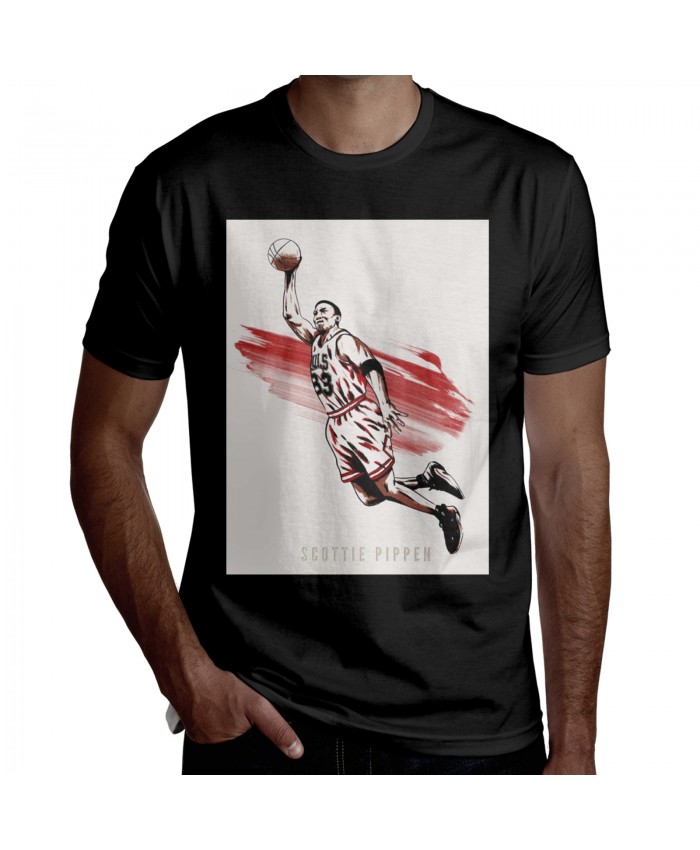 Scottie Pippen Upper Deck 91 92 Men's Short Sleeve T-Shirt Scottie Pippen NBA Basketball Black