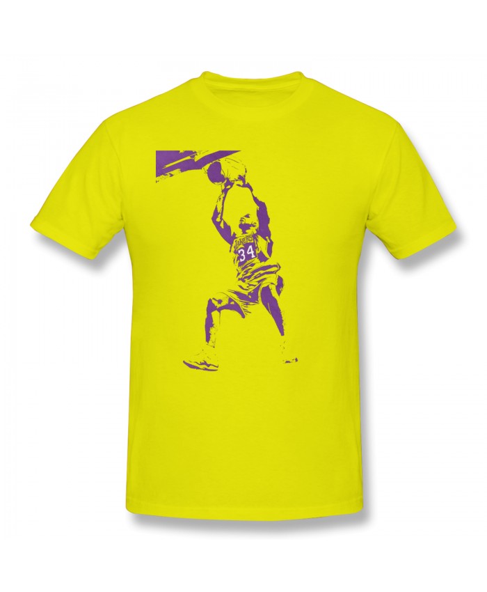 Shack Oneal Men's Basic Short Sleeve T-Shirt Shaquille O'Neal Yellow
