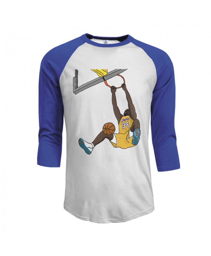 Shaq Leaving Tnt Men's Raglan Sleeves Baseball T-Shirts Shaquille O'Neal Blue