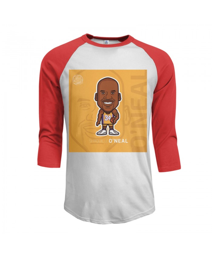 Shaq Mtv Cribs Men's Raglan Sleeves Baseball T-Shirts Shaquille O'Neal Red