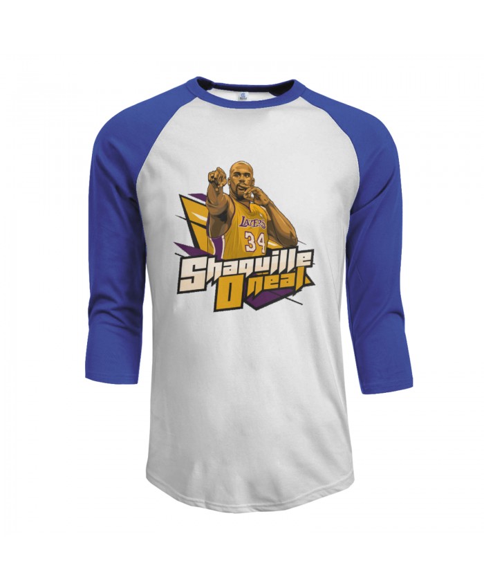 Shaq Wade Men's Raglan Sleeves Baseball T-Shirts Shaquille O'Neal Blue