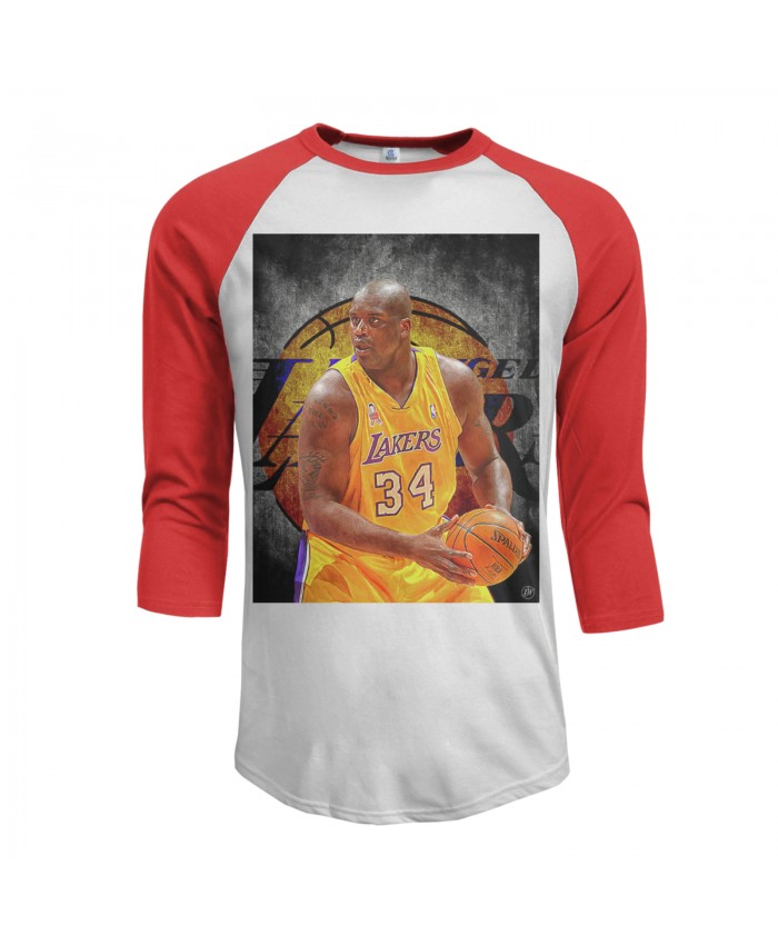 Shaq Walmart Purchase Men's Raglan Sleeves Baseball T-Shirts Shaquille O'Neal Red