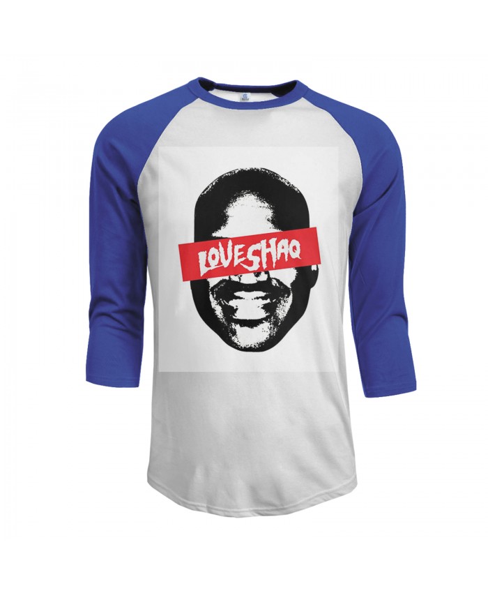 Shaquille Nba Men's Raglan Sleeves Baseball T-Shirts Shaquille O'Neal-themed Blue