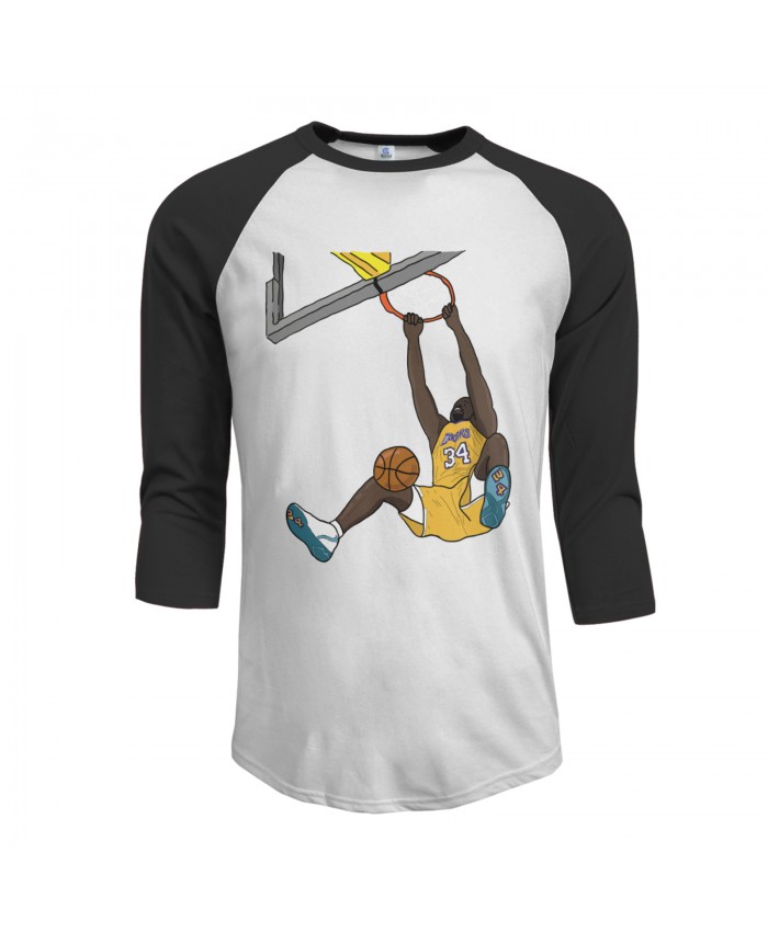 Shaquille On Men's Raglan Sleeves Baseball T-Shirts Shaquille O'Neal Black