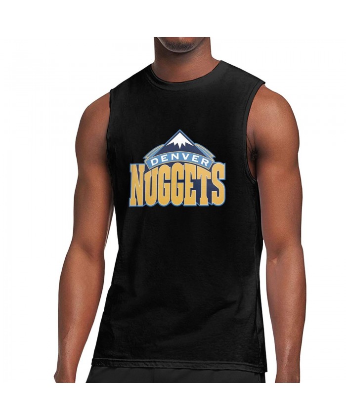 Shkodran Mustafi Men's Sleeveless T-Shirt NBA Denver Nuggets Logo Outdoor Decal Black