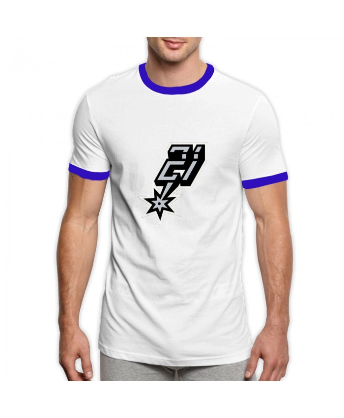 Spurs Tim Men's Ringer T-Shirt 2014 NBA Champs Blue