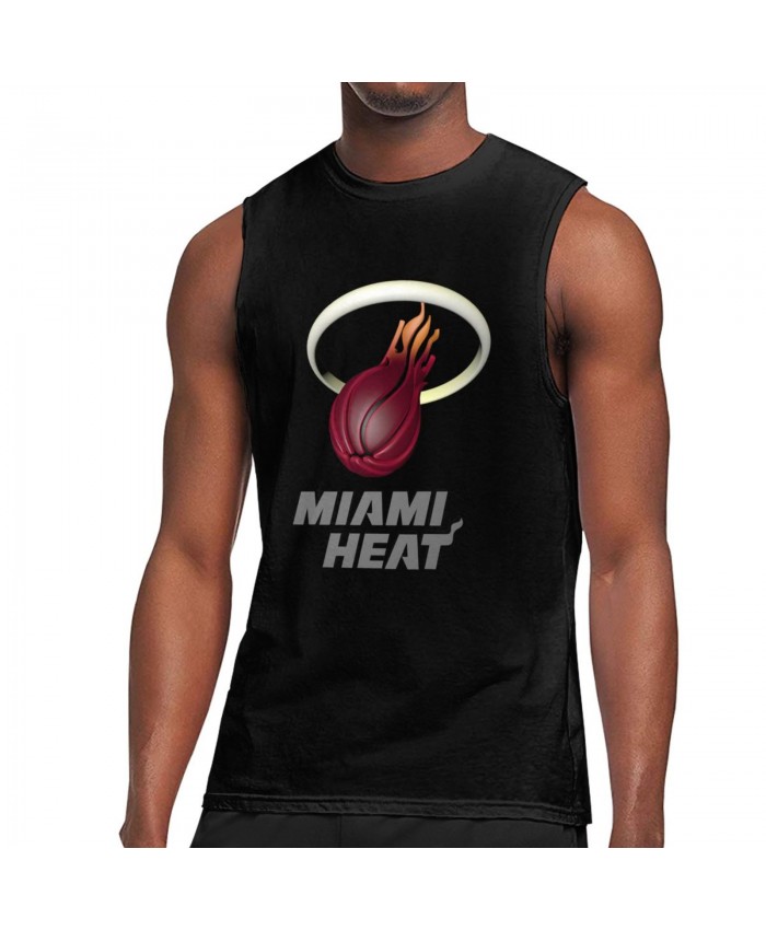 St John'S Red Storm Men's Sleeveless T-Shirt Miami Heat MIA Black