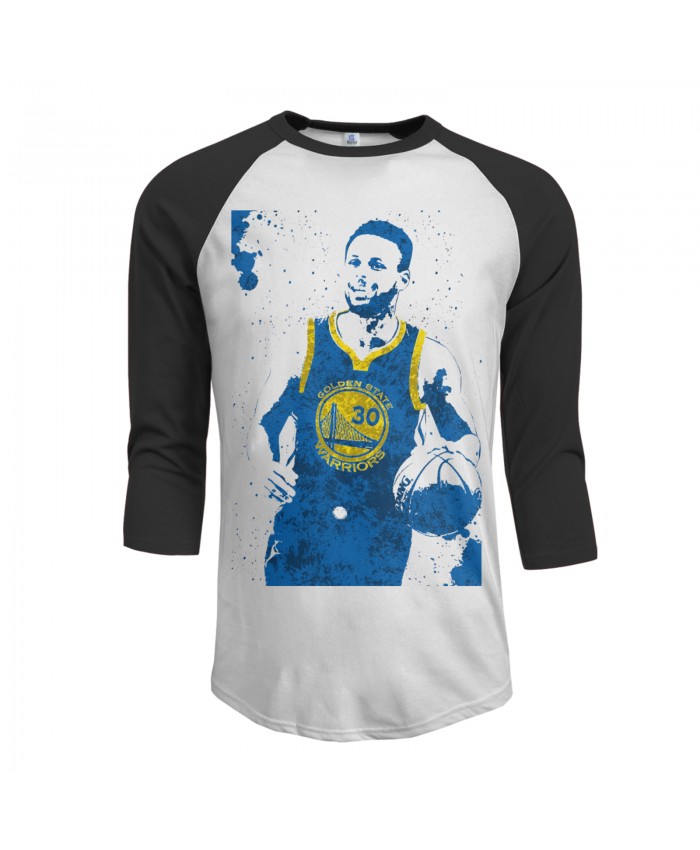 Steph Curry 3Pt Made Men's Raglan Sleeves Baseball T-Shirts Stephen Curry Black