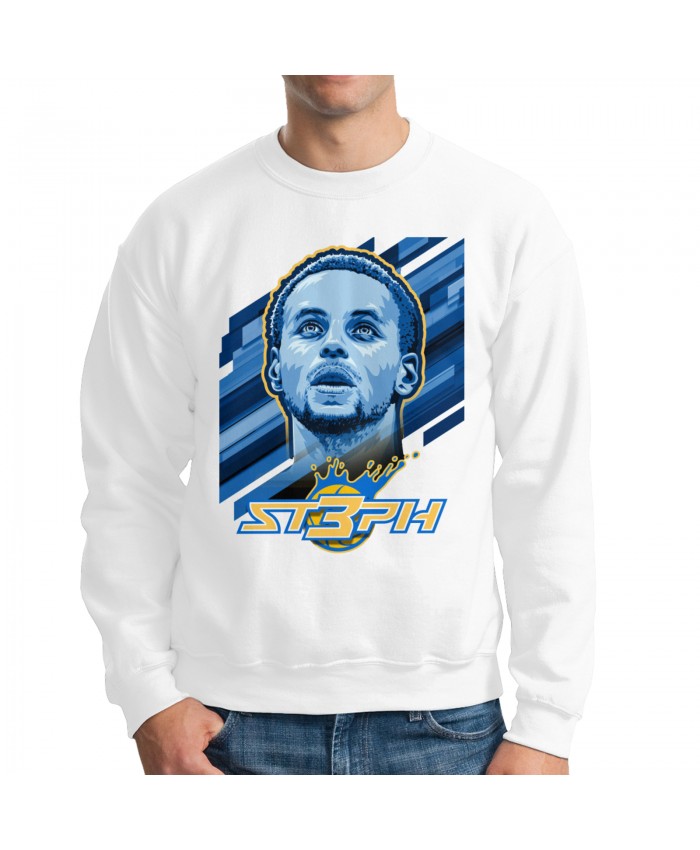 Steph Curry Giannis Antetokounmpo Men's crew neck hoodie Stephen Curry White