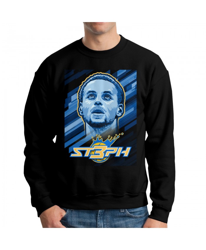 Steph Curry Lamelo Ball Men's crew neck hoodie Stephen Curry Black