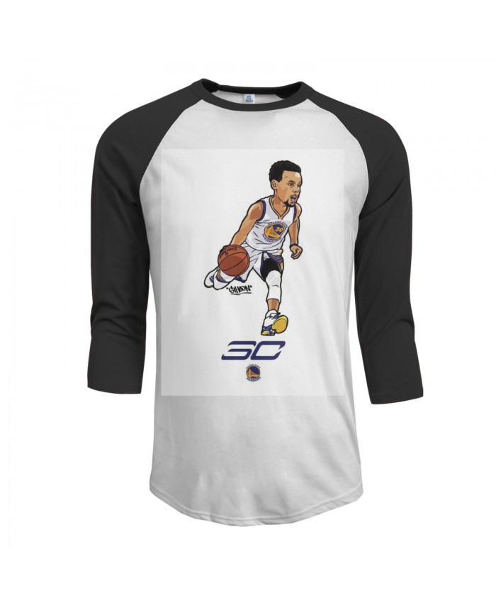 Steph Curry Rookie Of The Year Men's Raglan Sleeves Baseball T-Shirts Basket Ball Backgrounds Stephen Curry For 2019 Black