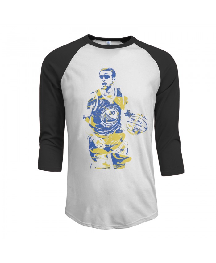 Stephen Curry 2009 Men's Raglan Sleeves Baseball T-Shirts Stephen Curry Golden State Warriors Black