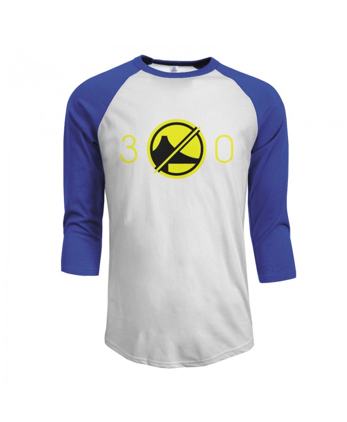Stephen Curry 3Pt Men's Raglan Sleeves Baseball T-Shirts Steph Curry Golden State Blue