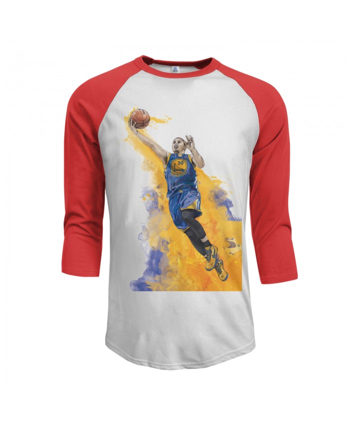 Stephen Curry Finals Men's Raglan Sleeves Baseball T-Shirts Steph Curry Red