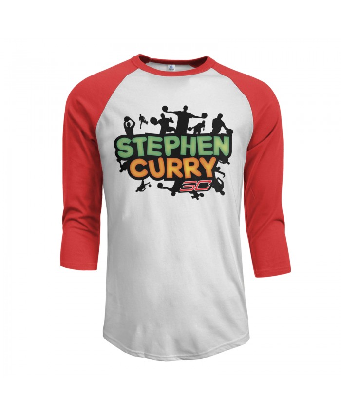 Stephen Curry San Francisco Men's Raglan Sleeves Baseball T-Shirts Stephen Curry Red