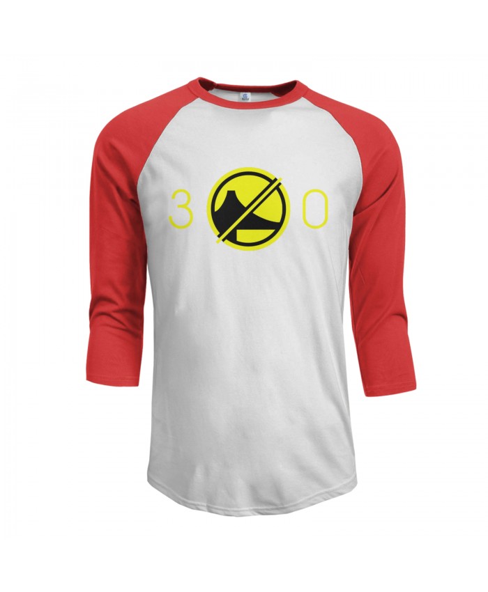 Steve Nash Steph Curry Men's Raglan Sleeves Baseball T-Shirts Steph Curry Golden State Red