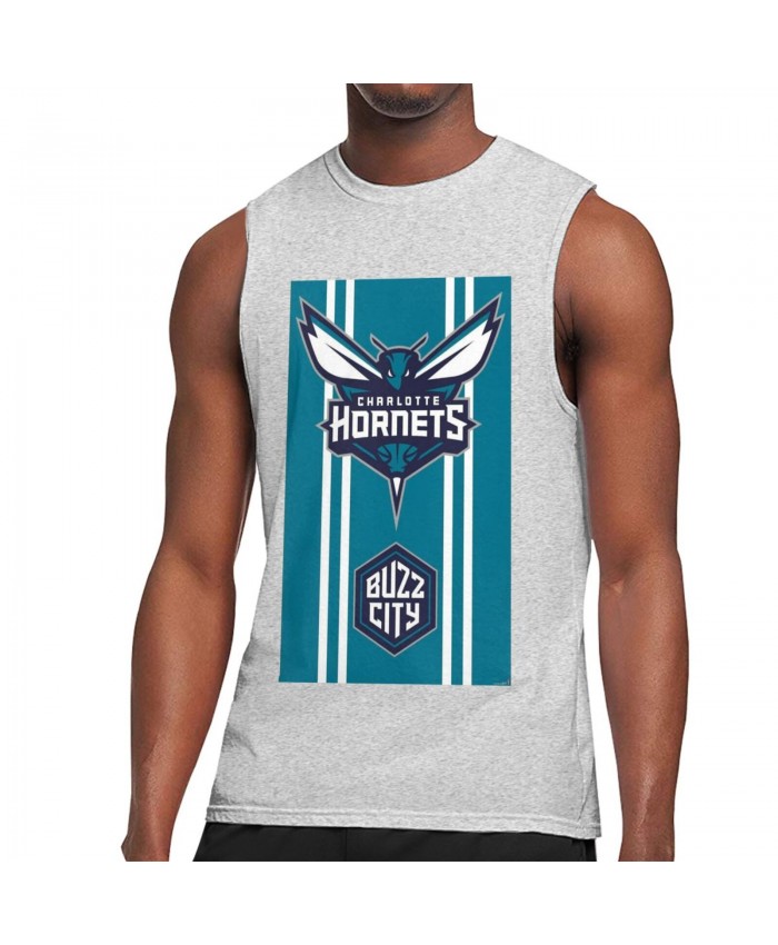Terrell Brandon Men's Sleeveless T-Shirt Charlotte Hornets CHO Gray