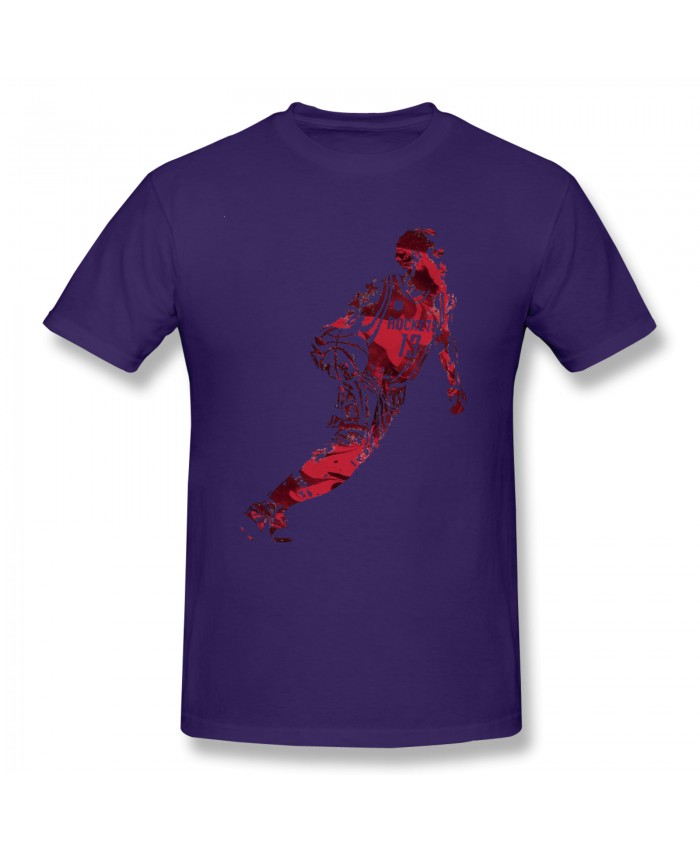 The Latest On James Harden Men's Basic Short Sleeve T-Shirt James Harden Houston Rockets Purple