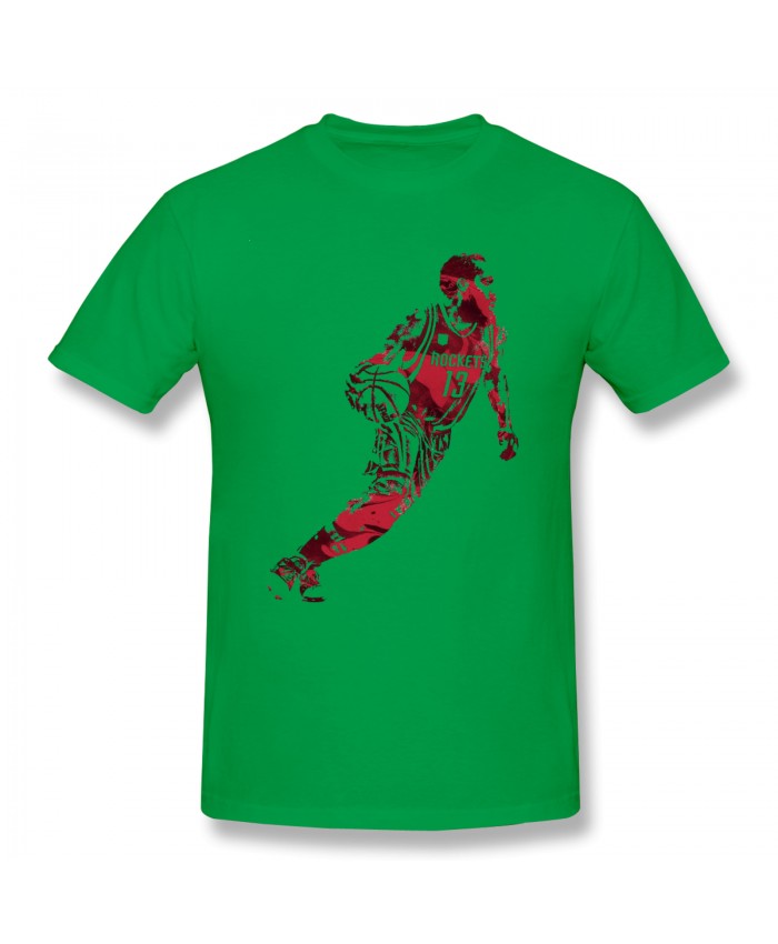 The Latest On James Harden Men's Basic Short Sleeve T-Shirt James Harden Houston Rockets Green