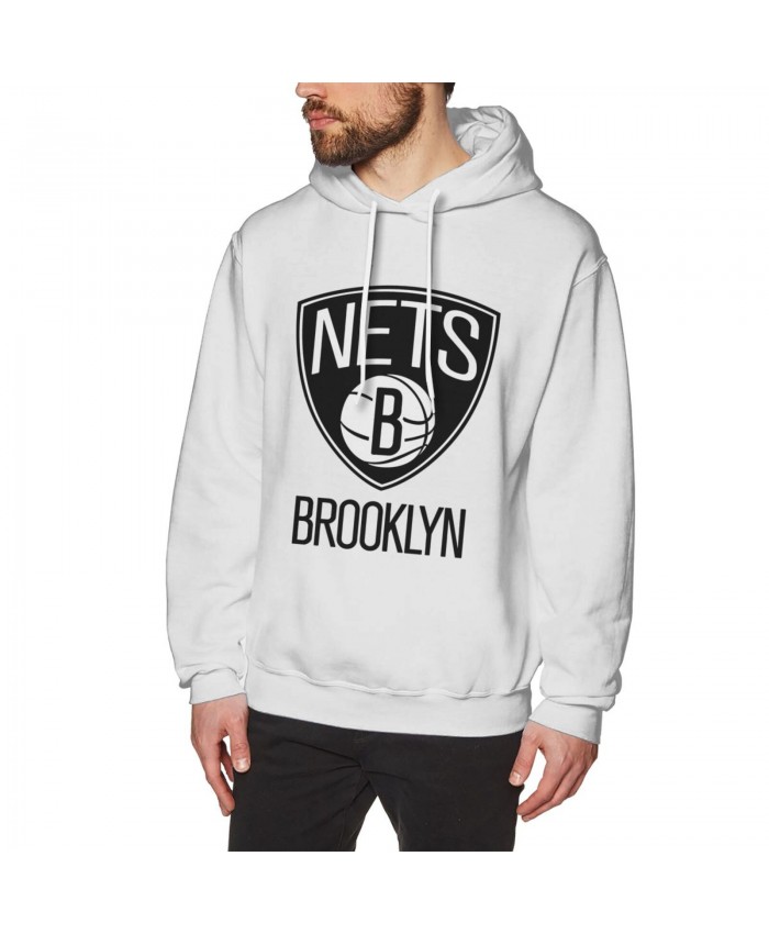 Theo Pinson Nets Men's Hoodie Sweatshirt Brooklyn Nets BKN White