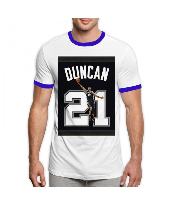 Tim Duncan 21 Men's Ringer T-Shirt Tim Duncan 21 Blue