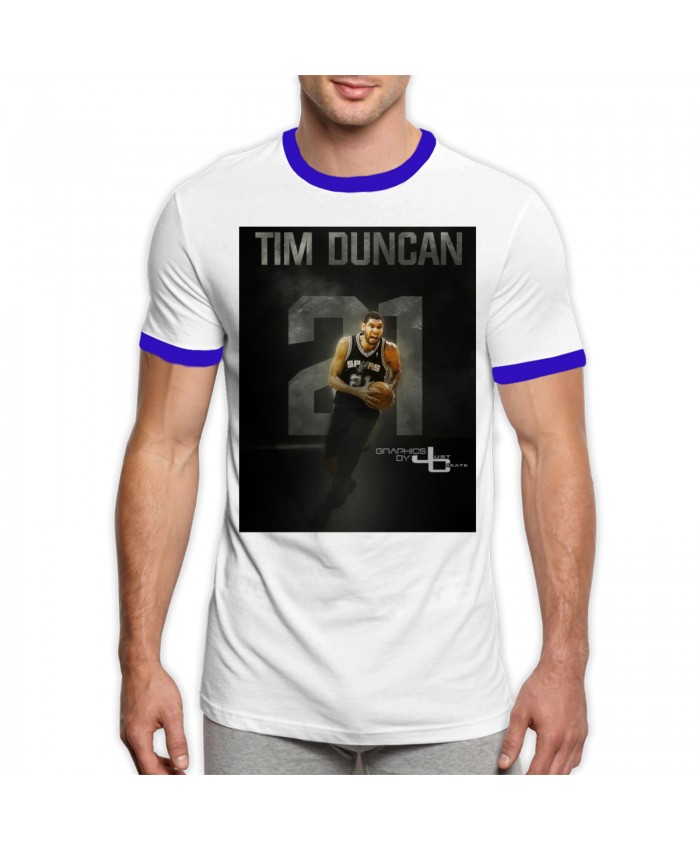 Tim Duncan And David Robinson Men's Ringer T-Shirt Spurs Tim Duncan Graphics By Justcreate Sports Edits Blue