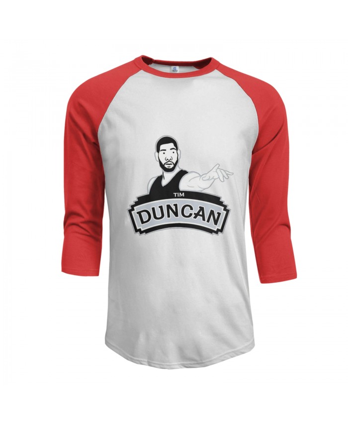 Tim Duncan And Kobe Bryant Men's Raglan Sleeves Baseball T-Shirts Tim Duncan Red