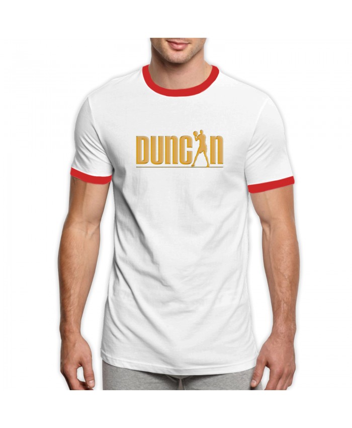 Tim Duncan And Manu Ginobili Men's Ringer T-Shirt Tim Duncan Logo Red