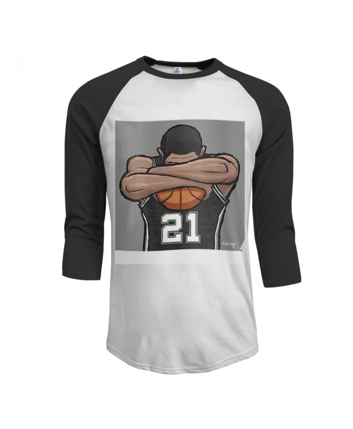 Tim Duncan Espn Men's Raglan Sleeves Baseball T-Shirts Tim Duncan Black