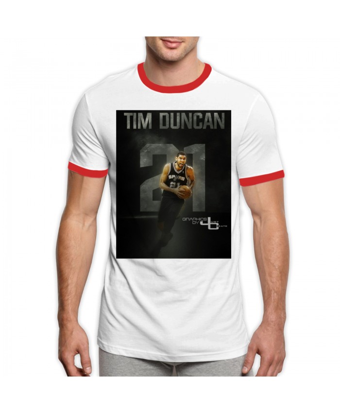 Tim Duncan Foamposite Men's Ringer T-Shirt Spurs Tim Duncan Graphics By Justcreate Sports Edits Red