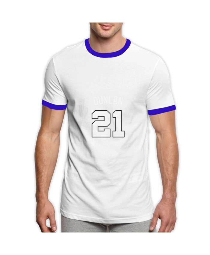 Tim Duncan Now Men's Ringer T-Shirt Tim Duncan 21 Blue